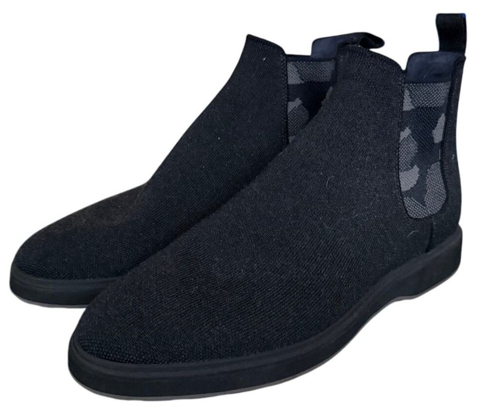 Rothy's Black Chelsea Boot Knit Merino Wool Camo SZ 12 Minimalist Gorpcore NWOT